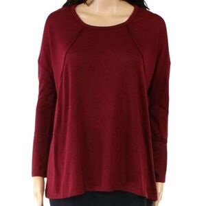 Forgotten Grace Burgundy Knit Relaxed Scoop Neck Top M